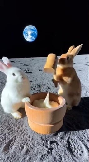 POV: Moon Rabbits Grinding Mochi at 3AM 🍡🌕 #viral