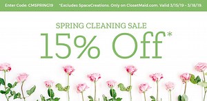 Don’t miss this! Today's the LAST day to save 15% on storage and organization for every room of your home. Shop now on ClosetMaid.com using code CMSPRING19. (Excludes SpaceCreations) https://hubs.ly/H0h2x1-0 | ClosetMaid | Facebook