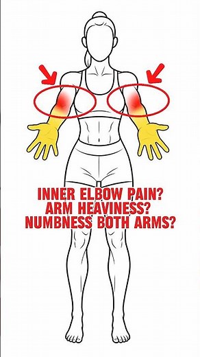 Inner elbow pain, arm heaviness, or numbness running down both arms?