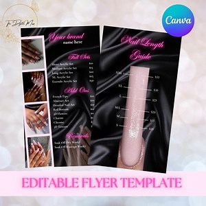 Nail Salon Price List Template: Editable Canva Menu (instant Download) - Etsy