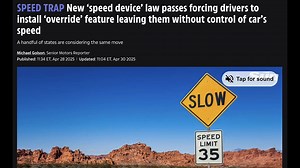 NEW LAW FORCES DRIVERS TO INSTALL SPEED LIMIT TECH CONTROL FEATURE IN CAR