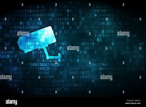 Security concept: Cctv Camera on digital background Stock Photo - Alamy