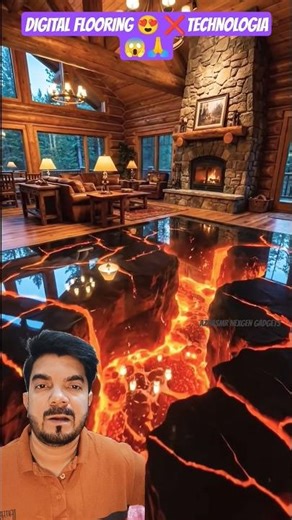 GLOWING VOLCANO-STREAM RESIN FLOOR UNDER YOUR FEET🔥🙏! #aesthetic #diy #shortsfeed