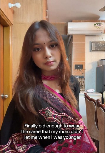 She always said that I wouldn’t be able to handle it and will let me wear this when i’ll grow older #OOTD #fitcheck #desifitcheck #saree #fypツ #foryou #fyyypppppppppppppp