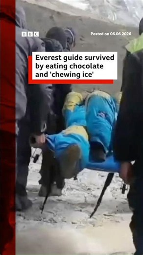 Everest guide survived by eating chocolate and 'chewing ice'. #Everest #Rescue #BBCNews