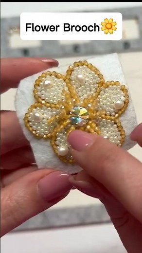 How to Make a Beautiful Flower Brooch 🌼💎 | Handmade Luxury Design#youtubeshorts #brooch #jewelry
