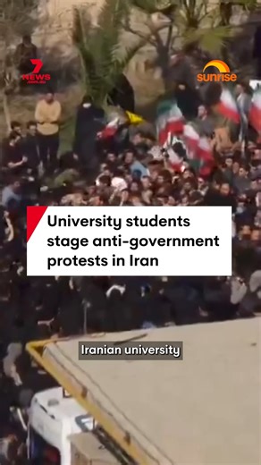 Iranian university students have launched a wave of new protests across the country, calling for the return of exiled prince Reza Pahlavi and for a mourning period for protesters who have been killed. #iran #protest #university #tehran #rezapahlavi | 7NEWS Brisbane