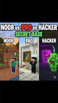 Minecraft NOOB vs PRO vs HACKER: SECRET BASE Challenge! 🤫#minecraft #secretbase