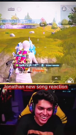 Jonathan new song reaction..🎧 #pubg #pubgmobile #bgmi #shortvideo #trending #gaming #jonathangaming