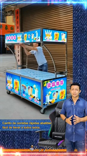 Carrito de comidas rápidas abatible fácil de llevar a todos lados. . #carritoabatible241125_ingjotero | Ing JOtero