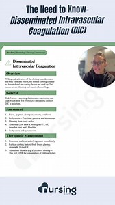 2.9K views · 26 reactions | The Need to Know on Disseminated Intravascular Coagulation (DIC)- for more go to nursing.com/lifetime #nclexprep #nursing #nursingstudent #nclex #nclexreview #nursingstory #nursingexperience #nursinglife #dic | NURSING.com | Facebook