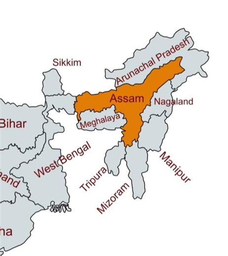 #12/28 असम कितने पड़ोसी है? #gk #india #mapping ‪@mishraji8910‬