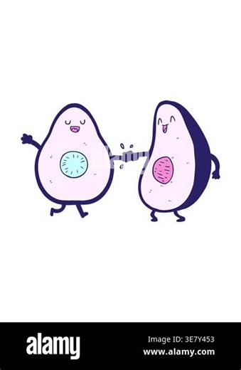 bobbing motion animation of cartoon dancing avocados Stock Video Footage - Alamy