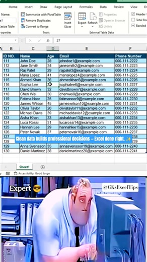 Messy Excel Sheet to Professional Table in Seconds! ⚡ (No Formula)