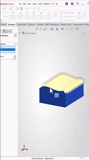 Offset Surface in SolidWorks 🔥 Surface Modeling Trick #shortsfeed #short #viral