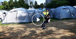 Migrants Receive Aid in Brussels Camp