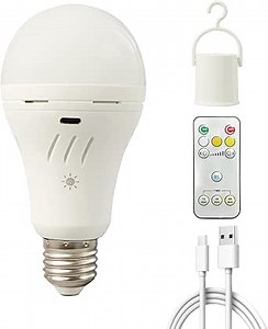 MXhme Rechargeable Light Bulbs with Remote Control,700lm,2600mAh Battery Emergency Light Bulb for Power Outage and Camping Outdoor, 3 Level Dimmable, 3000K/4000K/6000K, 50 Watt Equivalent,1Pack - Amazon.com