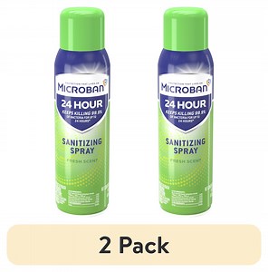 (2 pack) Microban 24 Hour Disinfectant Sanitizing Spray, Fresh Scent, 15 fl oz