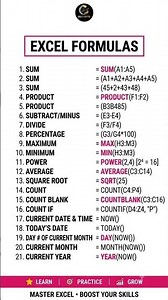 Essential Excel Formulas Every for Professional #CalcAndCapital #ExcelFormulas #MSExcel#ExcelTricks