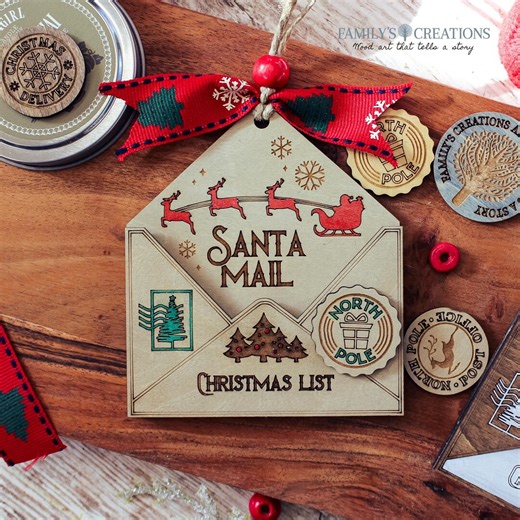 Santa Mail Ornament – Santa’s Sleigh | Hand-painted Wood | Optional Name Personalization | Rustic Christmas Decor - Etsy