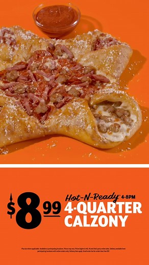 NFL Gameday! Try a 4-Quarter Calzony, a four meat pizza with a different meat in each calzone crust!