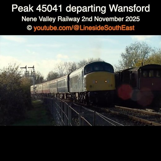 Peak 45041 departing Wansford Nene Valley Railway 2nd November 2025 #class45 #nenevalleyrailway