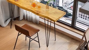 Wooden High Top Bar Table (47" L x 18" W x 41" H), Narrow Rectangular Pub Counter Leisure Dining Table for Coffee Shop Bistro Window Area Rustic Bar Table (Amber)