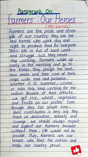 Essay On Farmers Our Heroes In English | Farmers Our Heroes Essay | CBSE Expression Series #shorts