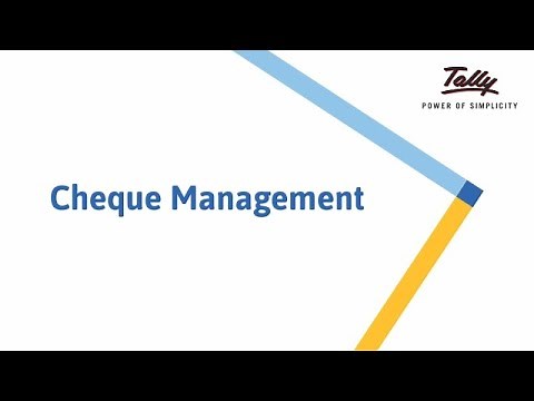 Cheque Management | India | TallyPrime Walkthrough