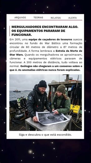 Uma estrutura circular de 60 metros no fundo do Báltico. Equipamentos param ao se aproximar.