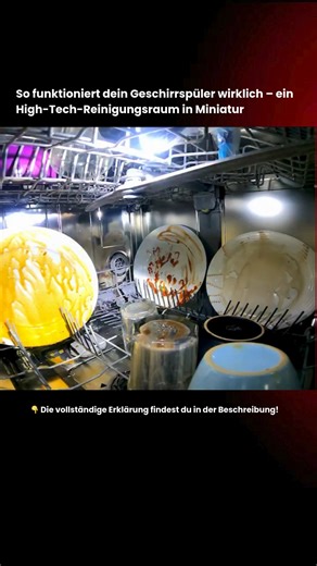 TechWelle on Instagram: "Du hast deinen Geschirrspüler wahrscheinlich schon tausendmal benutzt – aber so hast du ihn garantiert noch nie gesehen. Was von außen wie ein einfacher Haushaltshelfer wirkt, ist im Inneren ein präzise gesteuertes Reinigungssystem, das mit Druck, Hitze und Chemie zusammenspielt. Die rotierenden Sprüharme schießen Wasser in schnellen Impulsen ab – unter Hochdruck und aus verschiedenen Winkeln, damit jeder Teller, jedes Glas und jeder Löffel getroffen wird. Gleichzeitig a