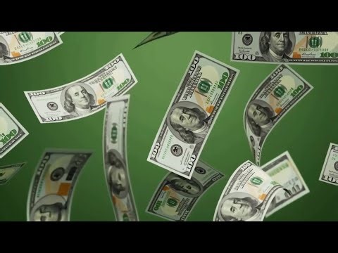 Money Falling Green Screen - Raining Cash
