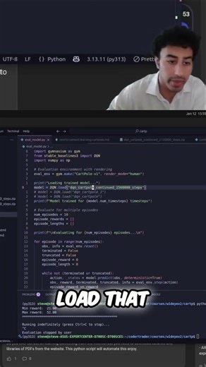 Watch AI Master Cartpole: Optimized Model Saves the Day! #shorts