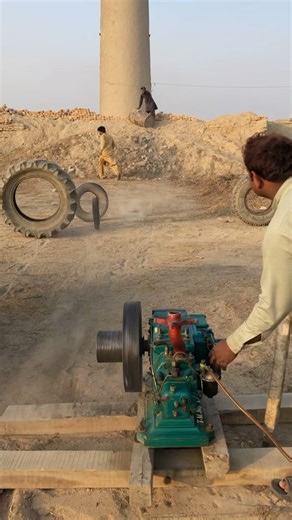 Auto tyre run😱 no stick help start engine experiment