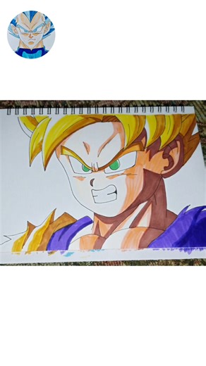 drawing goten ssj face #shorts #goten #goku #drawing