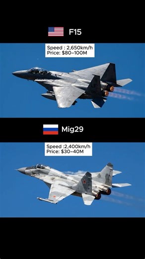 F-15 Eagle vs. MiG-29 Fulcrum: Which Wins? 🇺🇸 vs 🇷🇺 #mig29 #f15 #fighterjet #viral #shorts