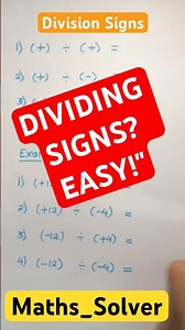 Division Rules for Signs | (+)(-) Math Made Simple #maths_solution #maths #reasoningability