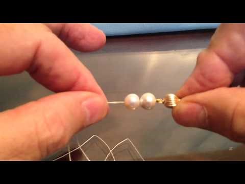 How to Hand tie a Pearl necklace no tools Japanese Method