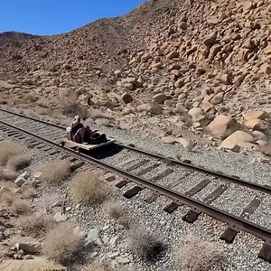 530K views · 7.9K reactions | Travelling on abandoned train tracks in the desert via rail cart  | UNILAD | Facebook