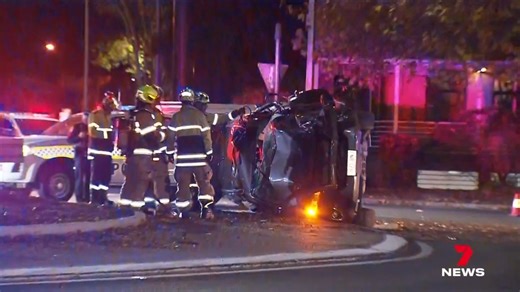 12K views · 41 reactions | An out-of-control driver has miraculously escaped a frightening crash at the Britannia Roundabout. The 28-year-old's car became airborne before smashing into a large gum tree. 7NEWS Adelaide at 6pm | www.7NEWS.com.au #7NEWS | 7NEWS Adelaide | Facebook