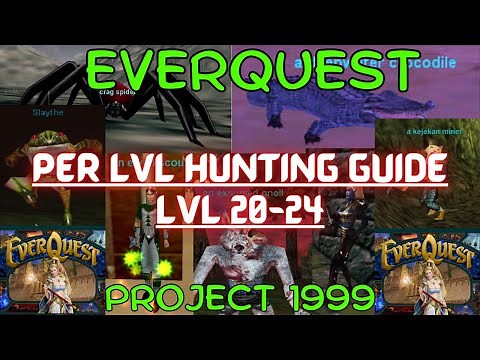 EverQuest Project 1999 per level hunting guide levels 20-24 / All popular camps for exp early 20s EQ