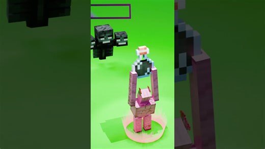 Iron golem vs wither boss battle satisfying Minecraft 3D cloth and fluid simulations!