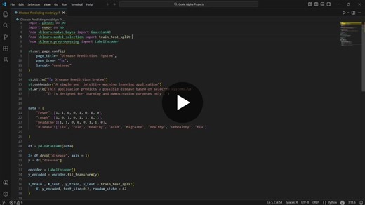 #codealpha #internship #task #python #machine #disease | Paras Raj Chauhan