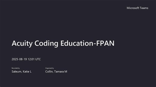 FPAN Acuity Coding Session - August 2025
