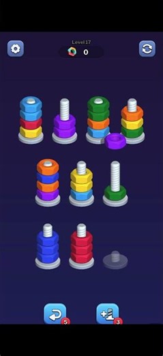 Satisfying color sort that gets HARDER each level #brainteaser #shorts