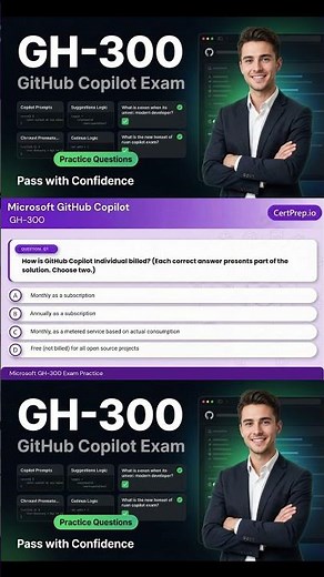 Microsoft GitHub Copilot GH-300 Practice Questions with Certprep.io