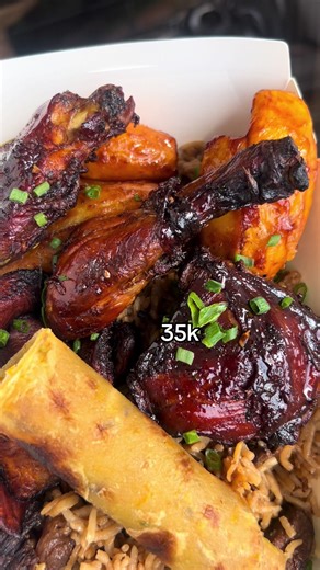 Delicious Ugandan Grilled Chicken and Pilau Dish