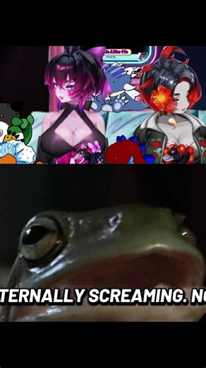 Jumpscared by a frog #vtuber #vtuberclips #twins #frog #pets