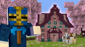 Building a cherry🌸 house for my Minecraft dog | ChipaCraft#22 Building credit to NeatCraft | Myanmar Crafter