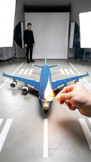 Airplane Made Entirely of Matches Burns Completely #trending #satisfying